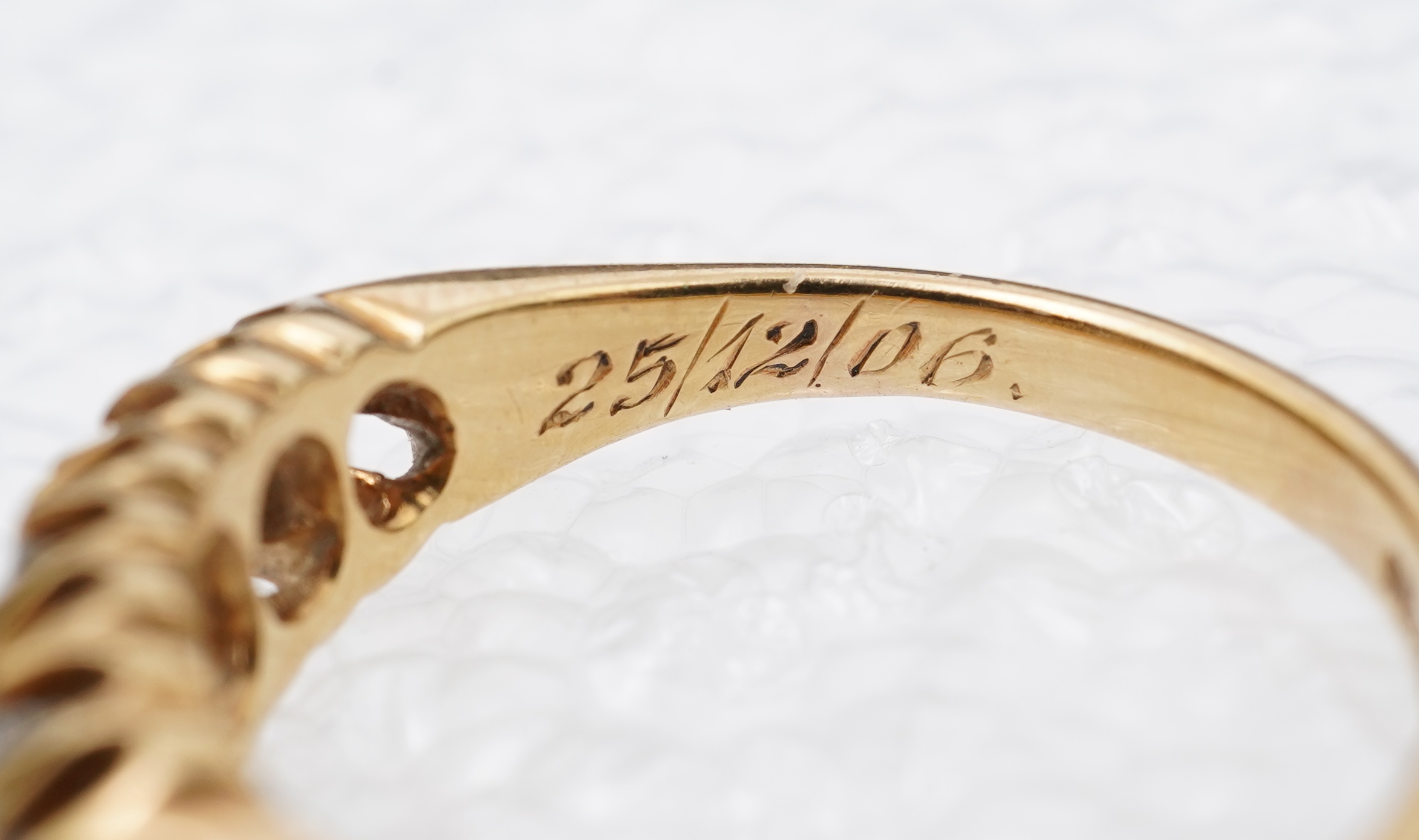 An Edwardian five-stone diamond ring, circa 1903